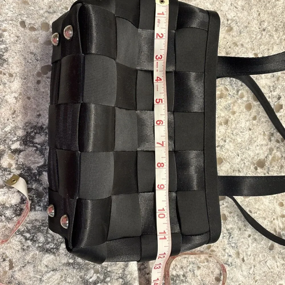 Harveys Seatbelt Handbag Black Shoulder Bag Purse Double Handle‎ Upcycle Y2K
